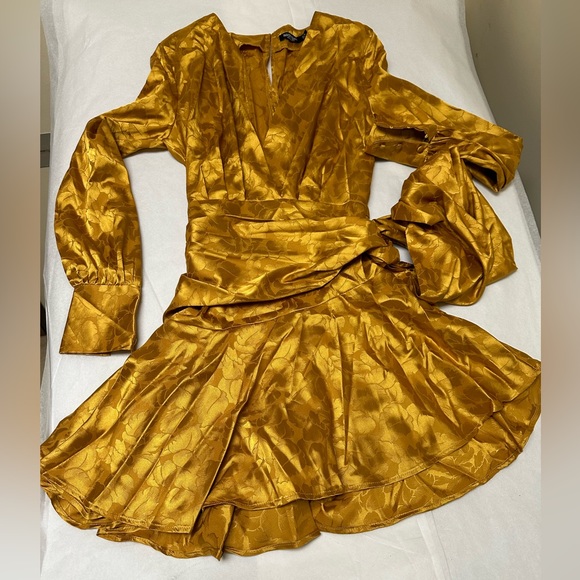 NASTY-GAL Sleek It Real Jacquard Mini Dress🧡 - Picture 6 of 12